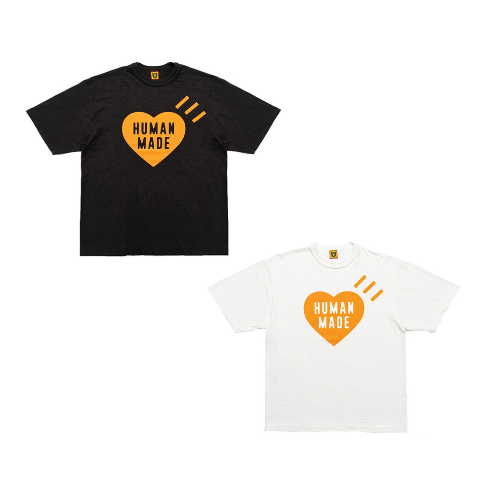 Human Made Heart T-Shirt 白橘 / 黑橘 澀谷限定 HM26TE022-WT  HM26TE022-BK