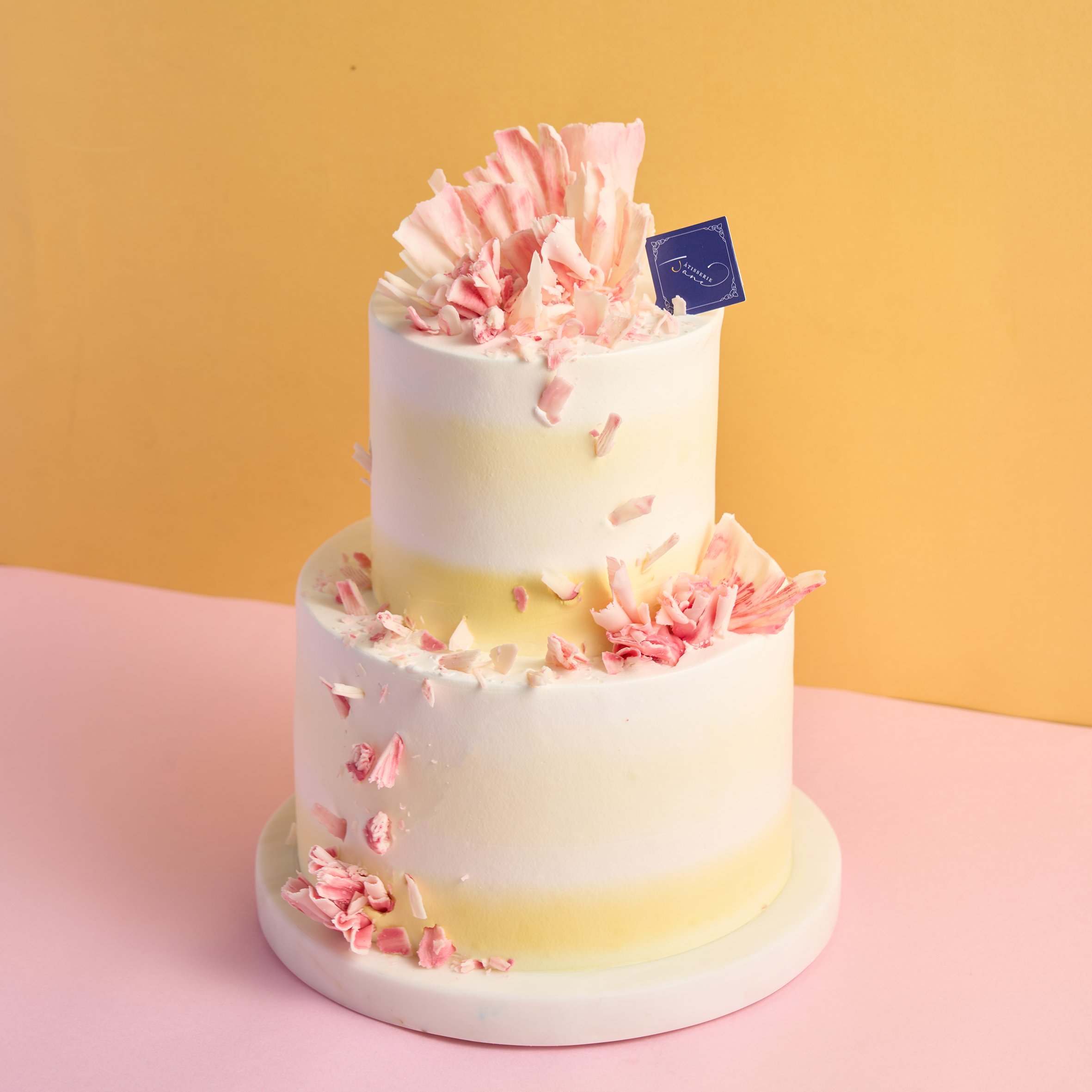 Watercolor 2 Tier Cake [Yellow]
