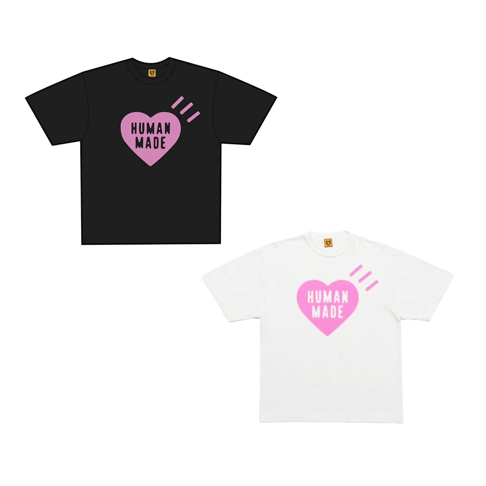 Human Made Heart T-Shirt 白粉 / 黑粉 原宿限定 HM26TE018-WT HM26TE018-BK