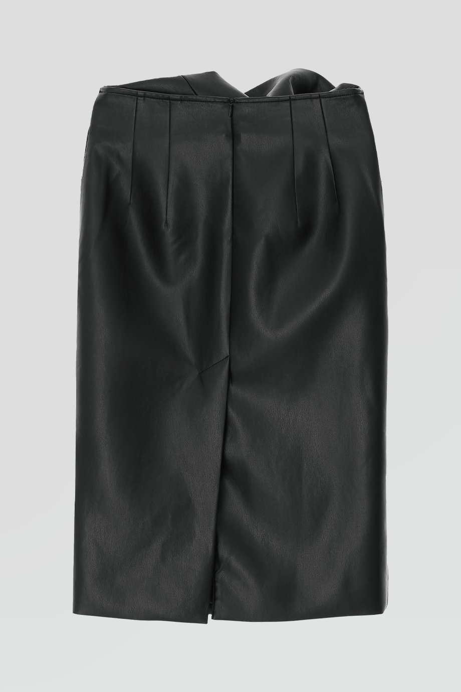 RECTO｜VICTOR 抓褶設計素皮革直筒裙