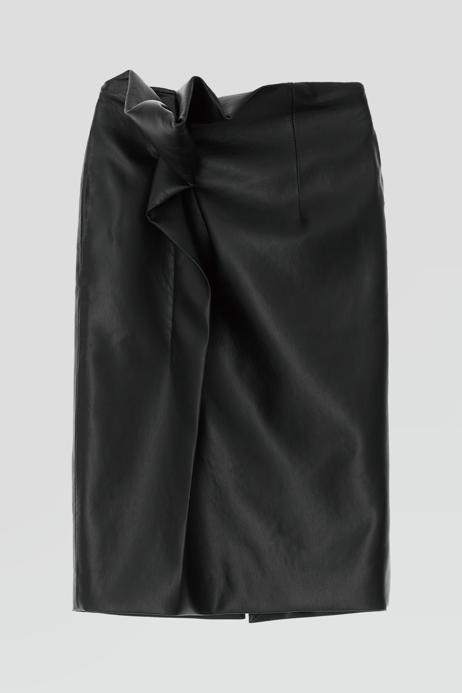 RECTO｜VICTOR 抓褶設計素皮革直筒裙