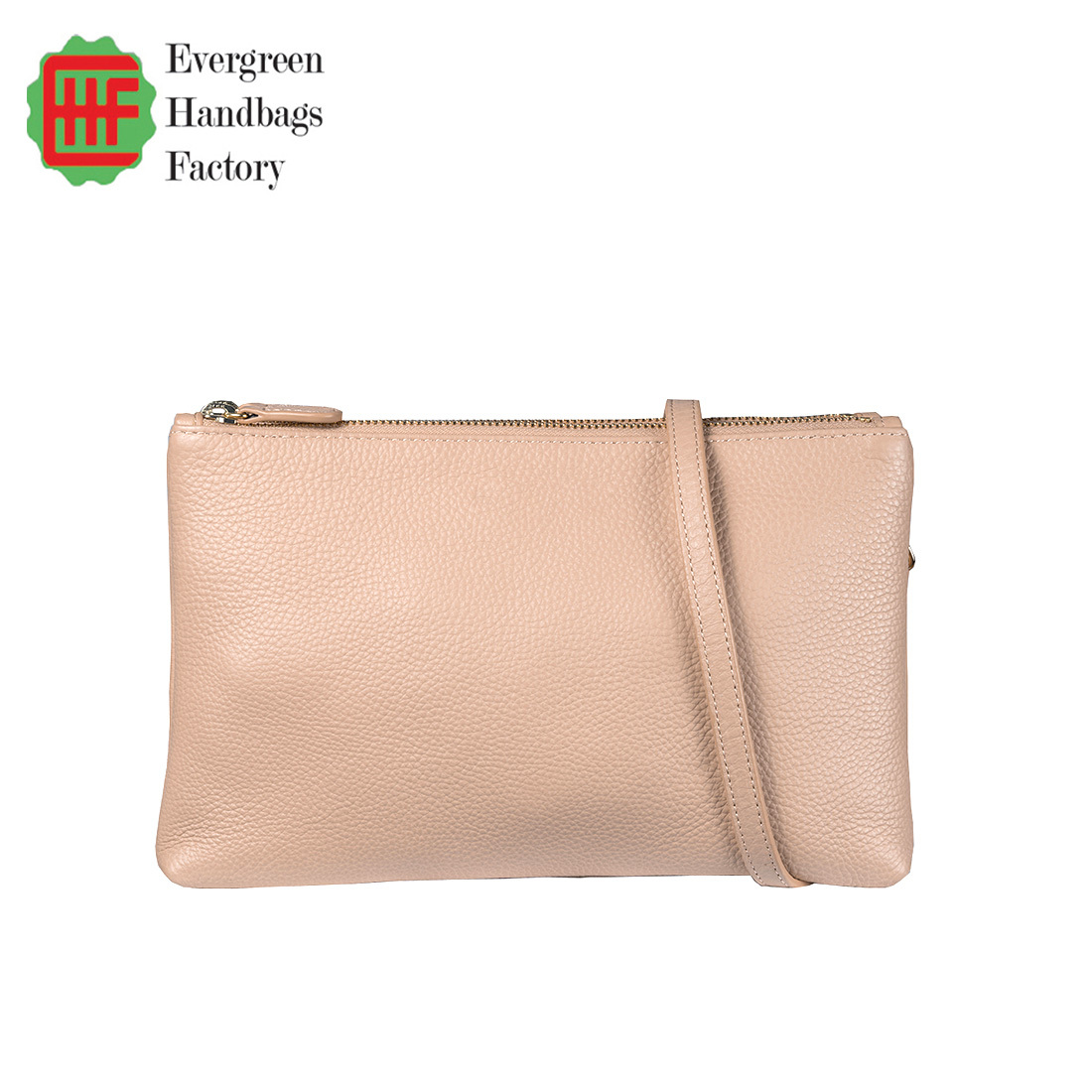 Double Zip Leather Crossbody Bag