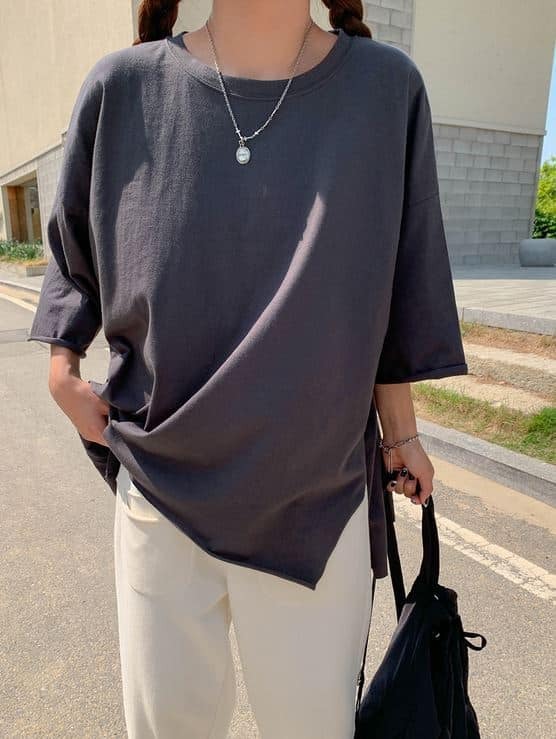 ᴴᴼᵀ ▸▸店長推薦◃◃ 春夏新款/單邊側開叉長版上衣 MANIFEST正韓🇰🇷