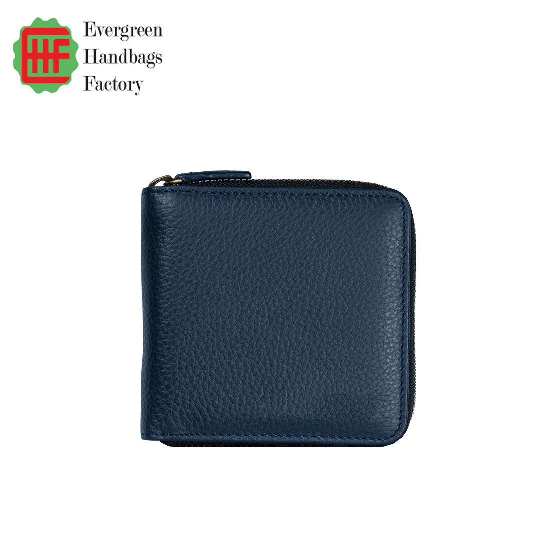 Leather Zip Around Short Bi-fold Wallet