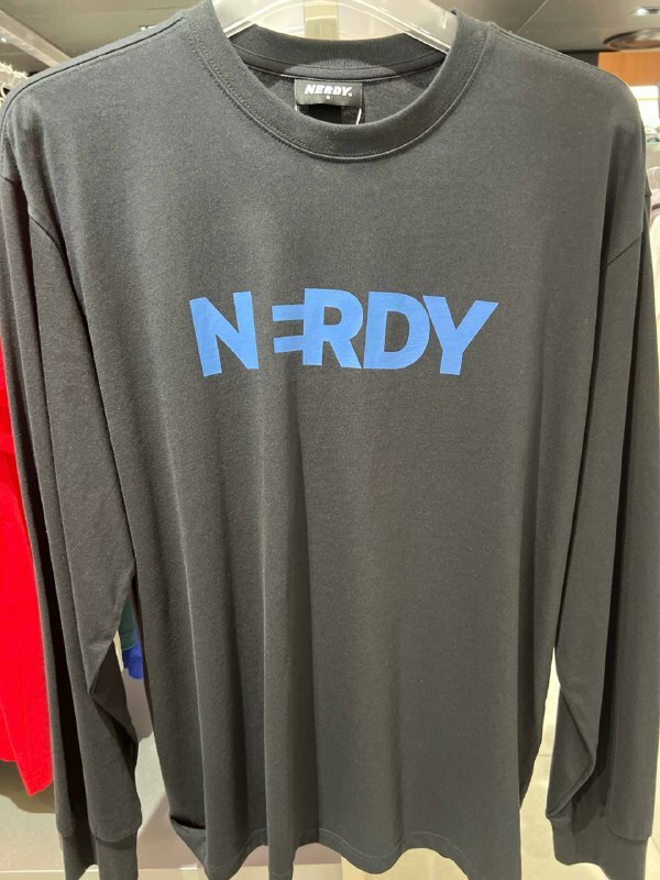 K] NERDY BIG BLENK LOGO L/S T-SHIRT,BLACK, PNES24LT010104