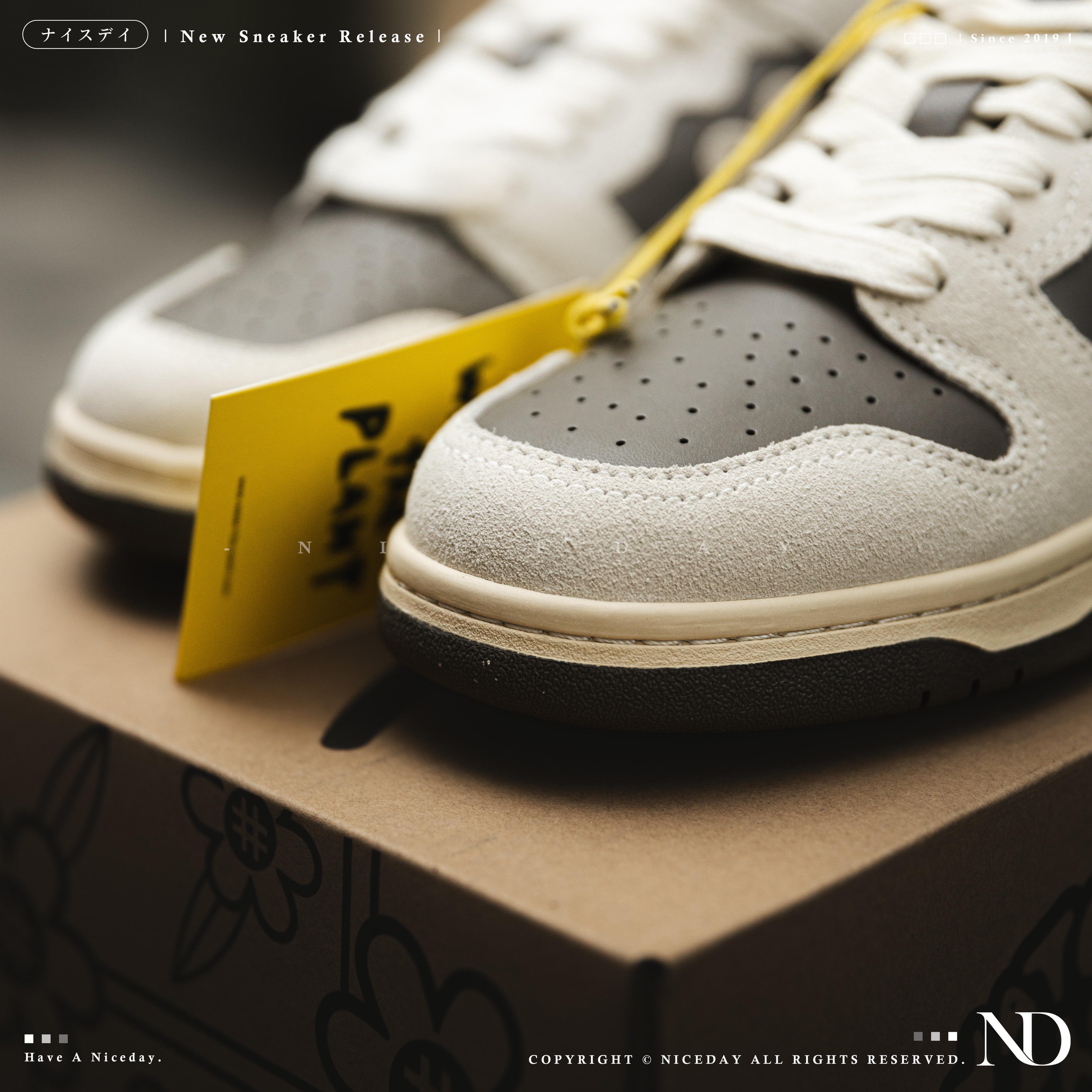 NICEDAY 部分現貨 water the plant WTP 日本 小花 熊貓反轉 灰白 黑 男女尺寸