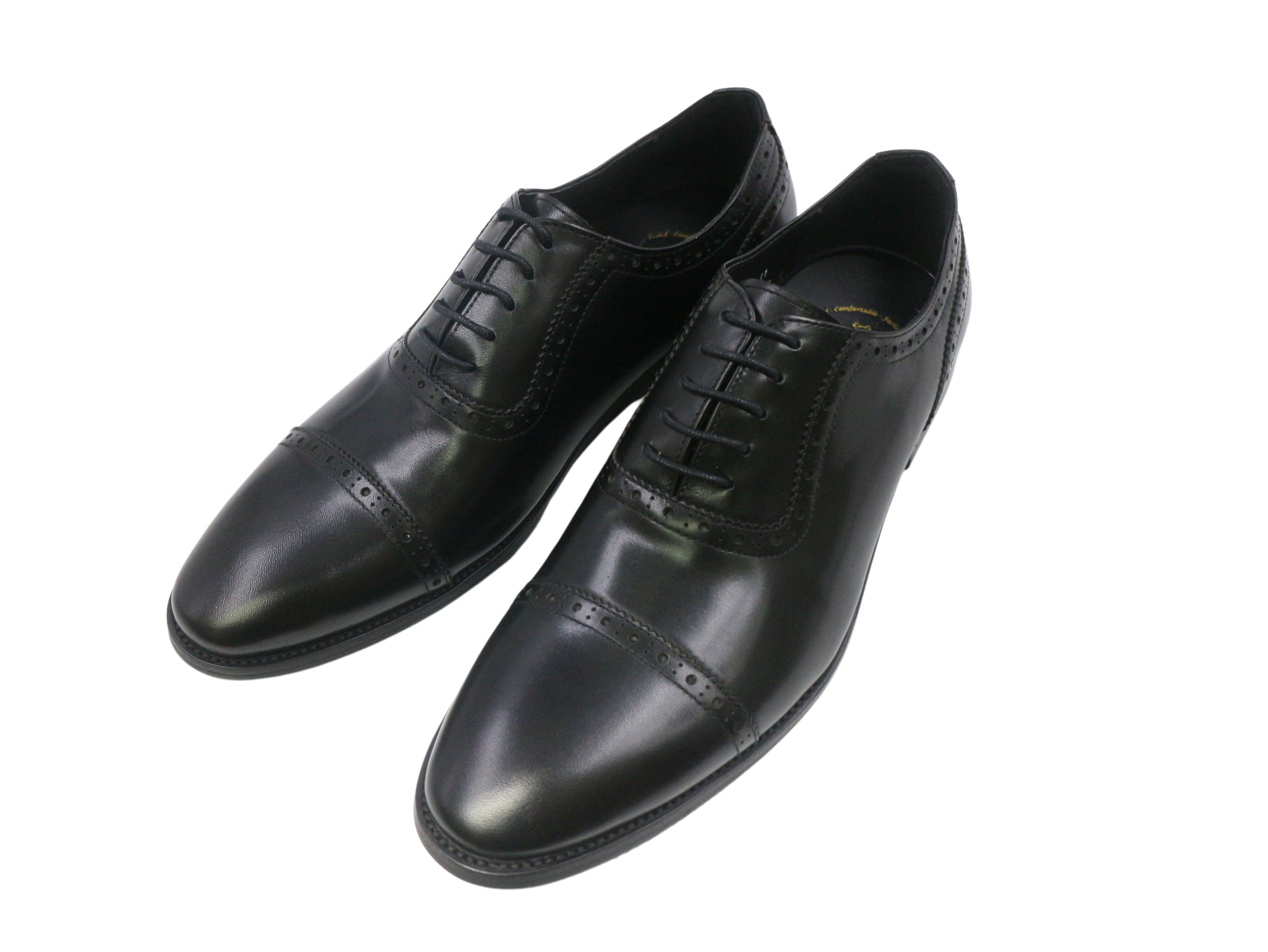 Revic 男裝皮鞋｜OF-41BK｜橫式黑色牛津皮鞋