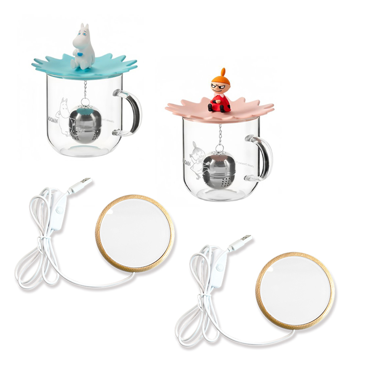 PO: 丹麥POxMOOMIN泡茶二件組(濾球玻璃杯-共2色/暖茶器)