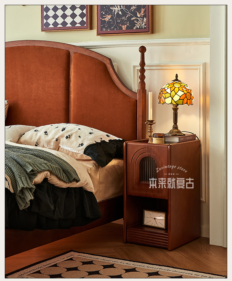Zavintage store 木製床頭櫃窄邊