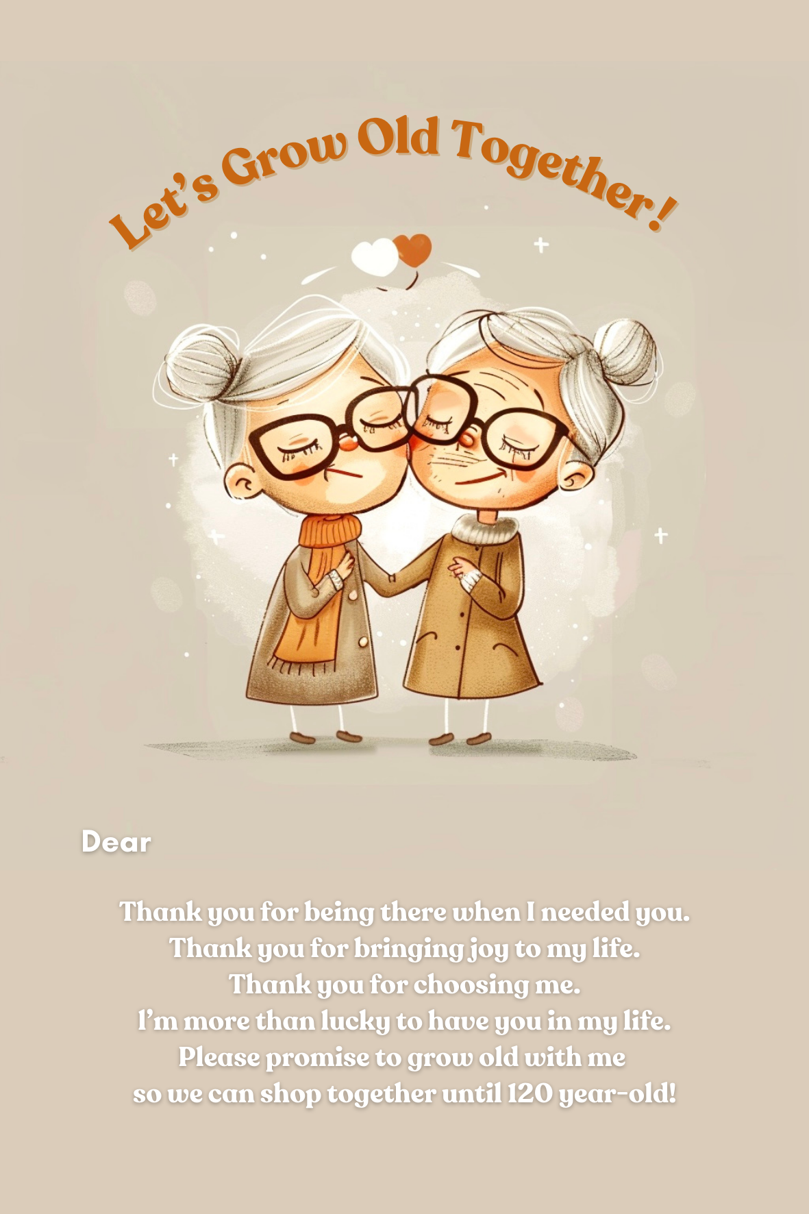 Bestie Card - Let’s Grow Old Together  (Add-on only)