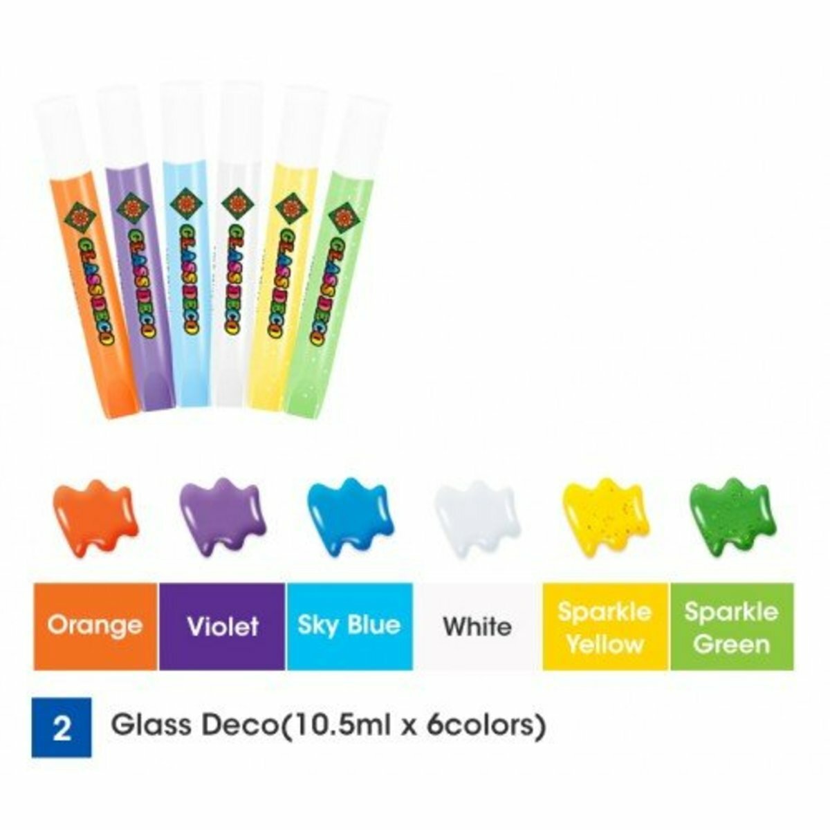 AMOS - 韓國 AMOS 繪畫玻璃彩連掛飾膠牌, 恐龍 10.5毫升 x 6色(小盒裝) #SD10P6-D《香港行貨》- 1 套