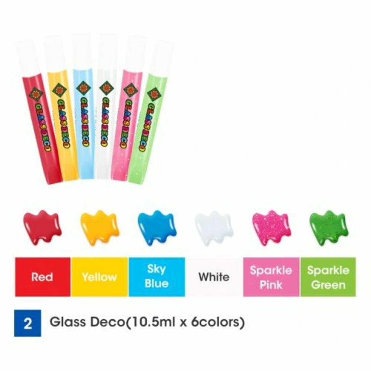 AMOS - 韓國 AMOS 繪畫玻璃彩連掛飾膠牌, 公主 10.5毫升 x 6色(小盒裝) #SD10P6-P《香港行貨》- 1 套