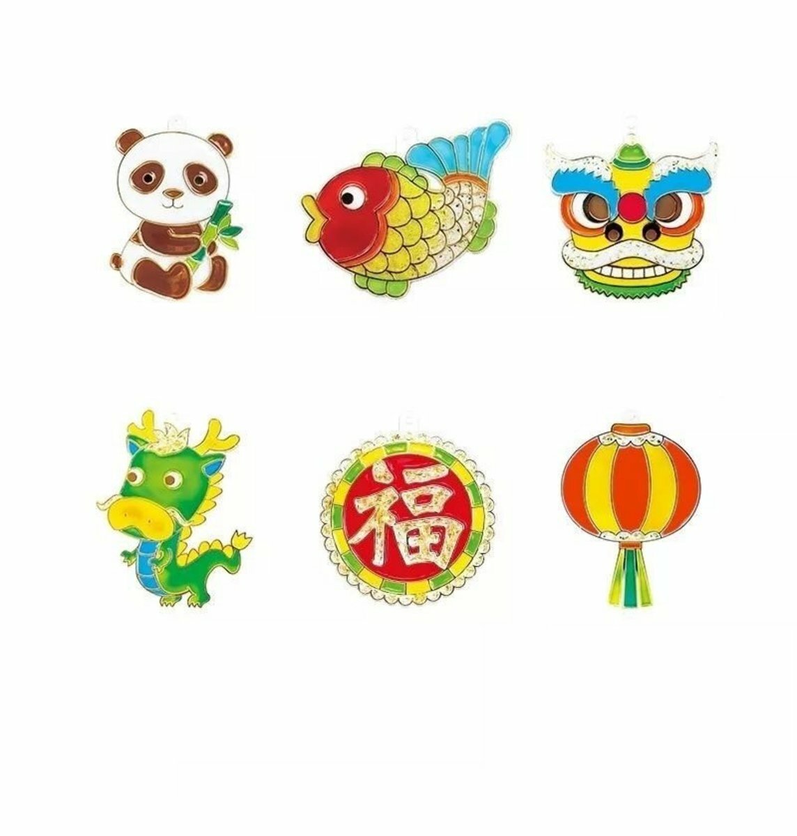 AMOS - 韓國 AMOS 繪畫玻璃彩連掛飾膠牌, 福到 10.5毫升 x 6色(小盒裝) #SD10P6-GL《香港行貨》- 1 套