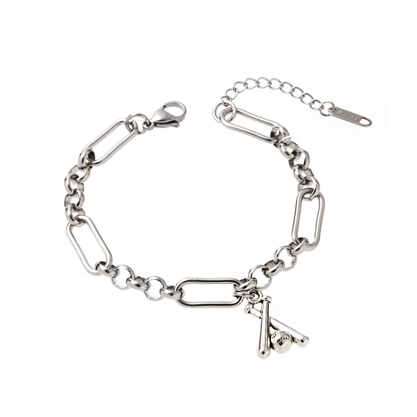 平價飾品,鋼飾,棒球,手鍊