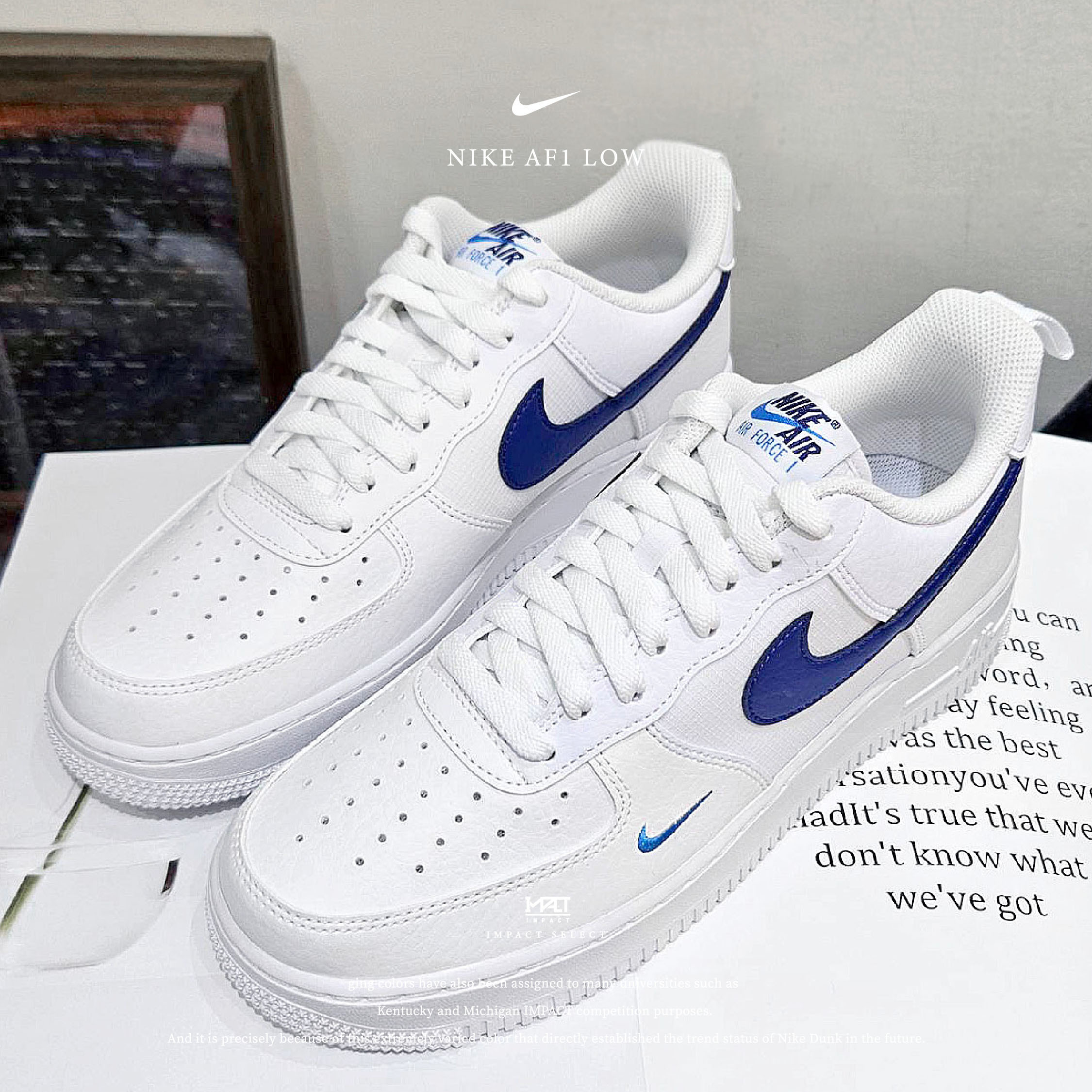 Nike Air Force 1 Low 曜石藍雙勾 迷你勾 HF3836-100