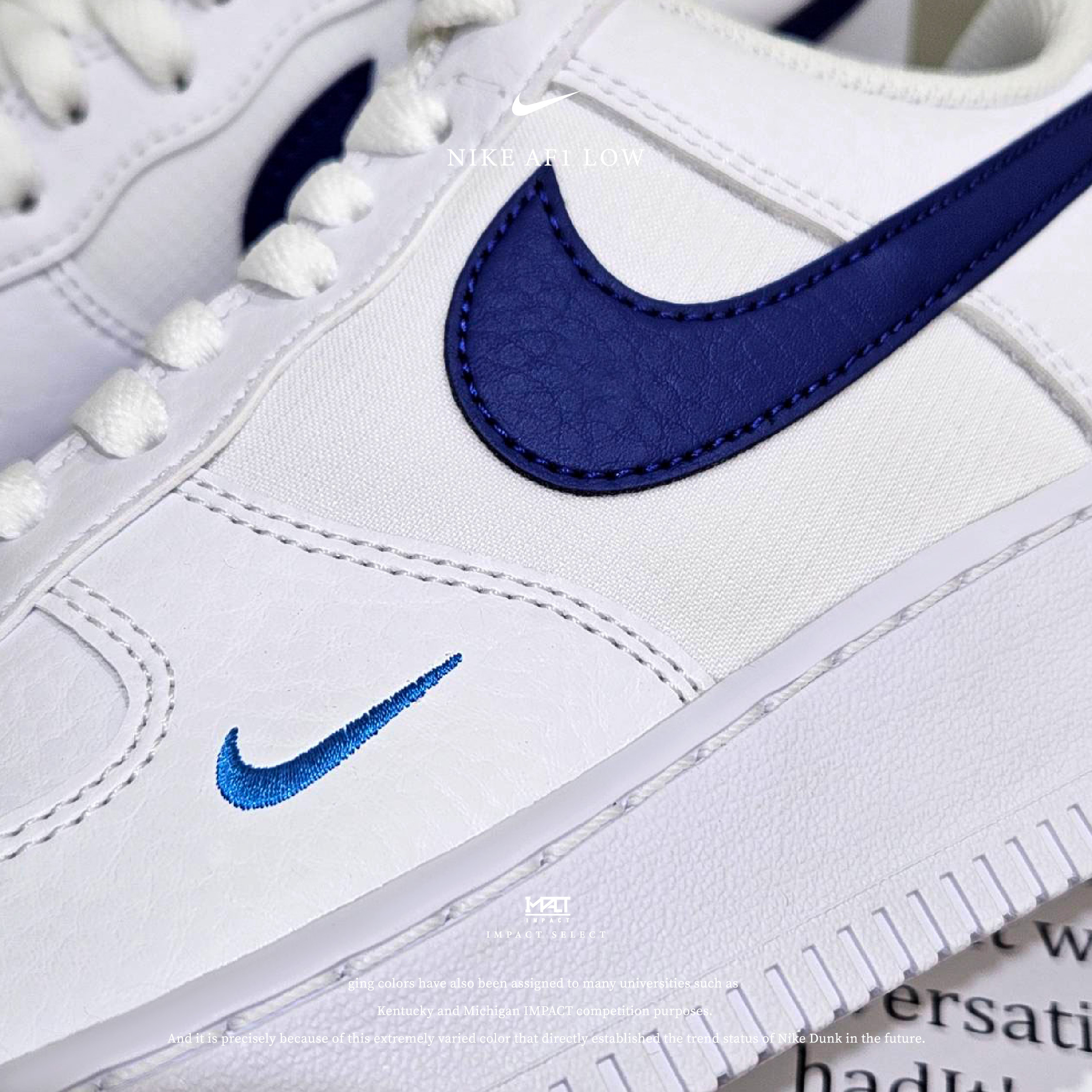 Nike Air Force 1 Low 曜石藍雙勾 迷你勾 HF3836-100