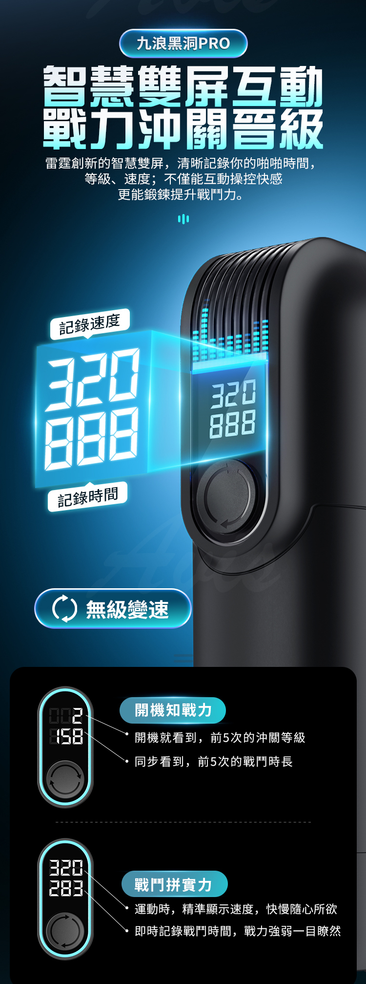 leten 九浪黑洞電動飛機杯發聲互動