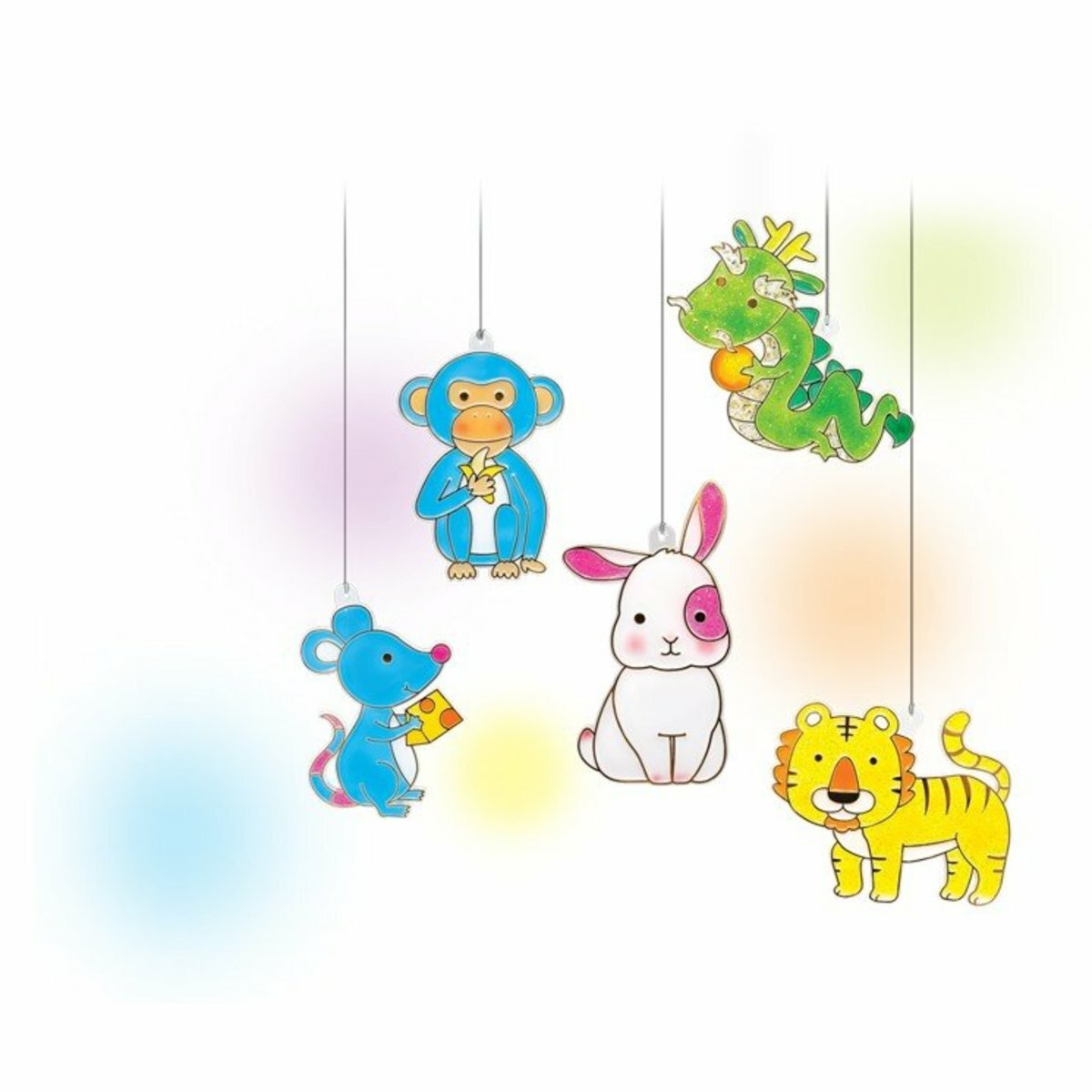 AMOS - 韓國 AMOS 繪畫玻璃彩連掛飾膠牌, 12生肖 10.5毫升 x 10色 (大盒套裝) #SD10P10-ZA《香港行貨》 - 1 套