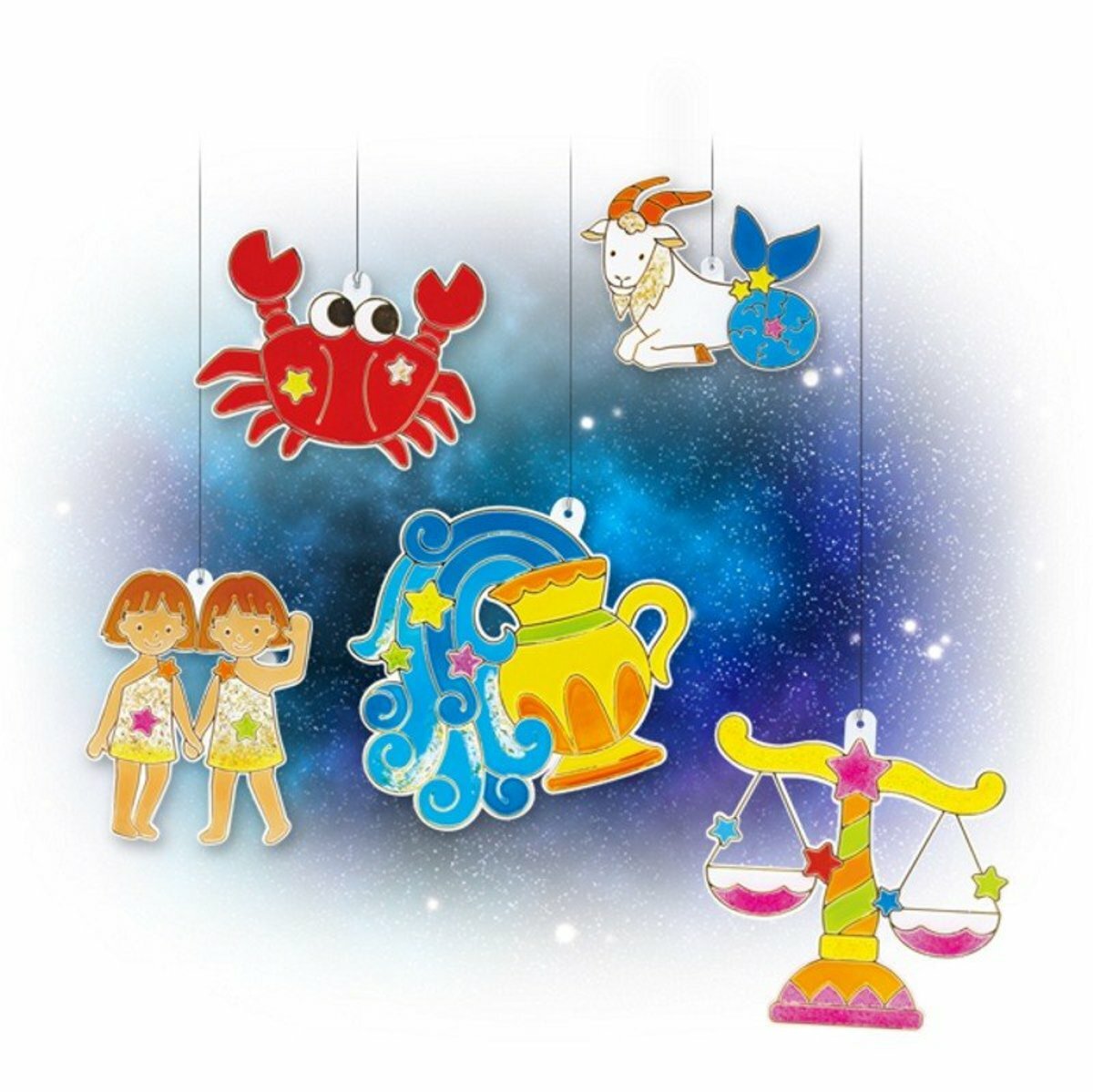 AMOS - 韓國 AMOS 繪畫玻璃彩連掛飾膠牌, 12星座 10.5毫升 x 10色 (大盒套裝) #SD10P10-CL《香港行貨》- 1 套