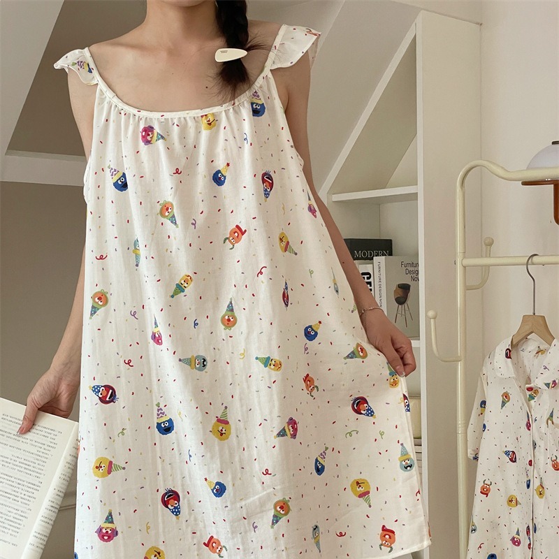 《4550》可愛搞怪Elmo小飛袖居家連身裙