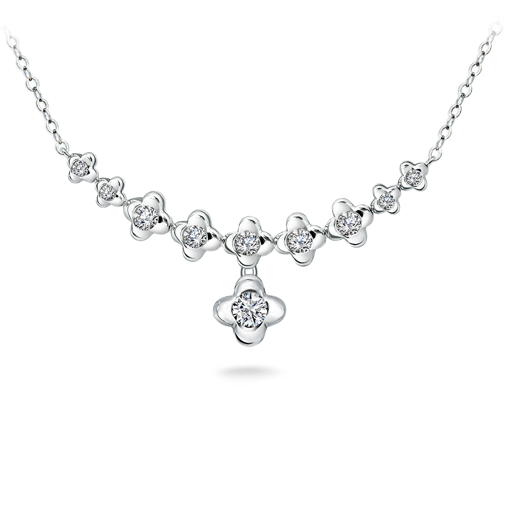 30分18K幸運草大微笑鑽石套鍊