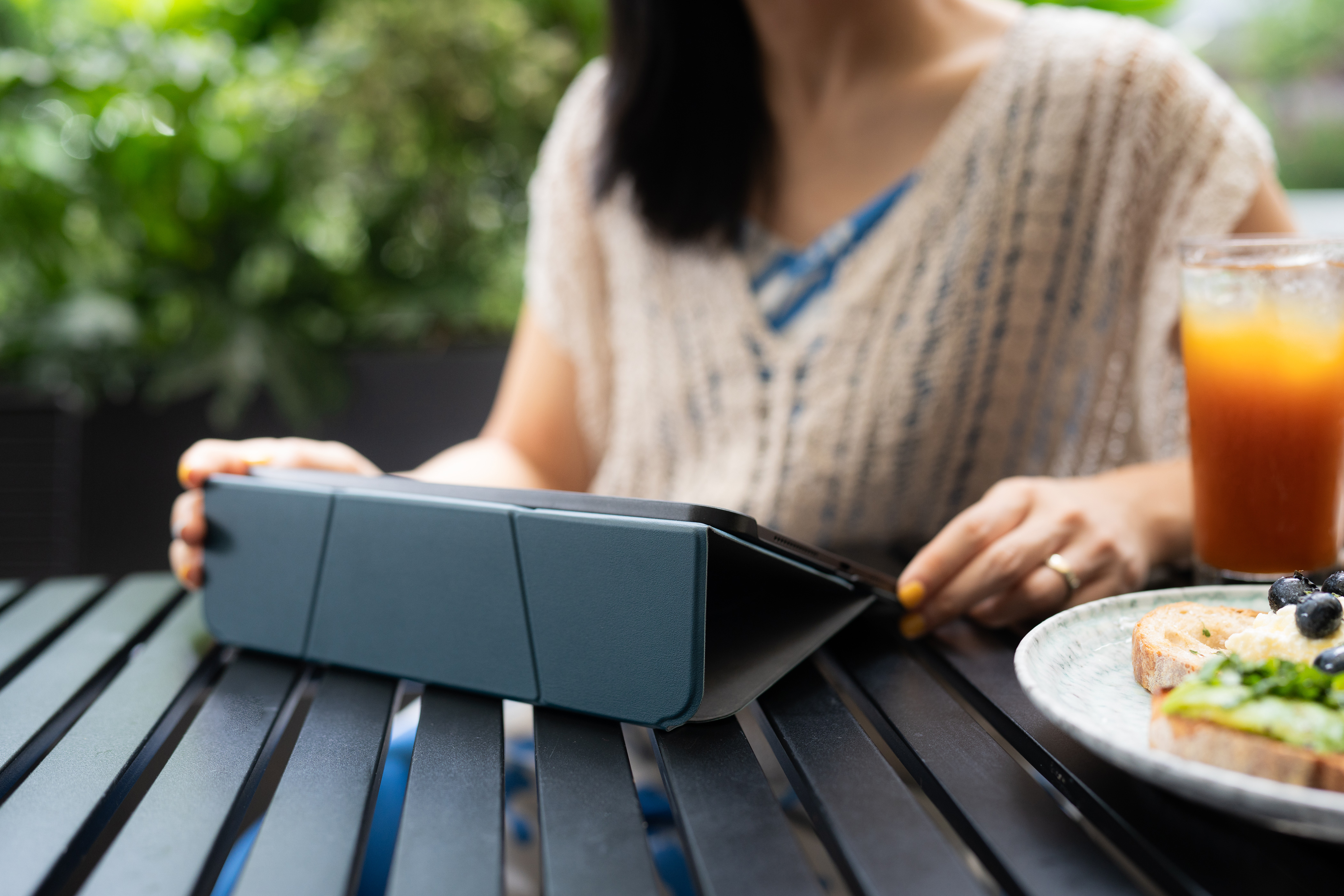 for iPad Air 11" (2024) | LUCID REFINED RAISE FOLIO | Full Protection Standing Folio Case  - Midnight Blue