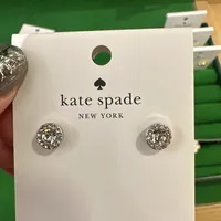 [S] KATE SPADE KG183 YOU'RE GEM EARRINGS,CLEAR/SILVER, 196021477508 (SKS1162)