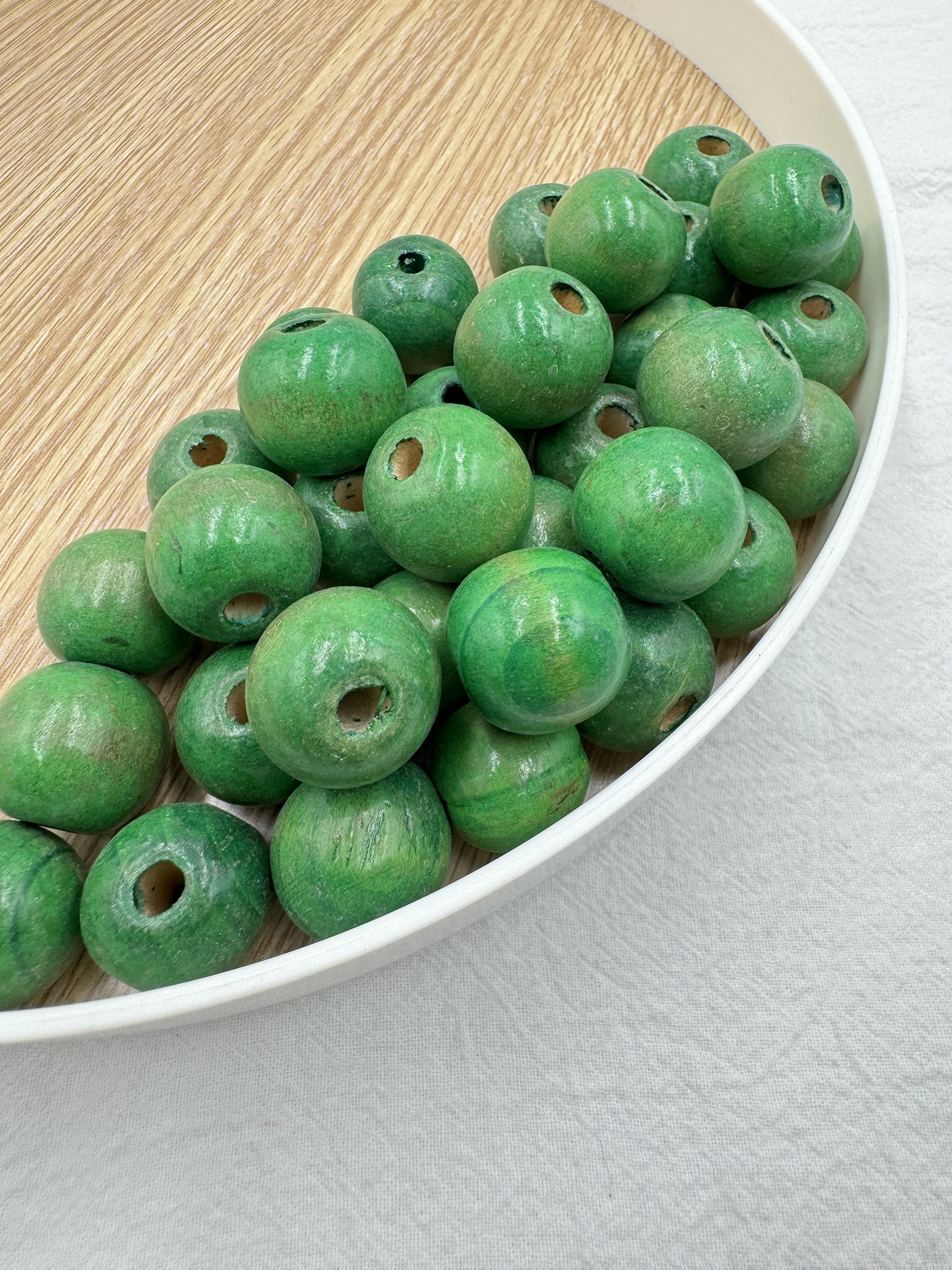 特大-綠色木珠100顆20mm