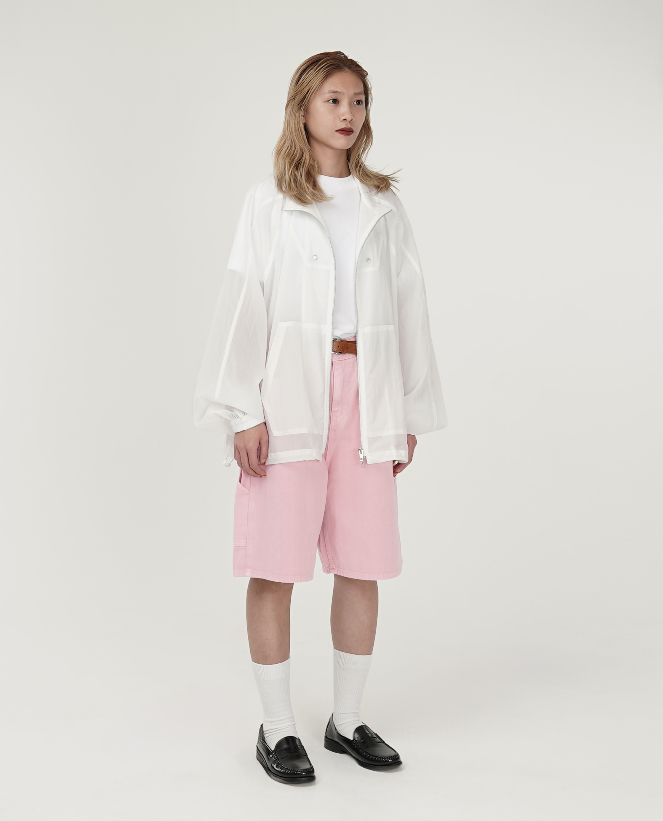 粉色膝下畫家褲