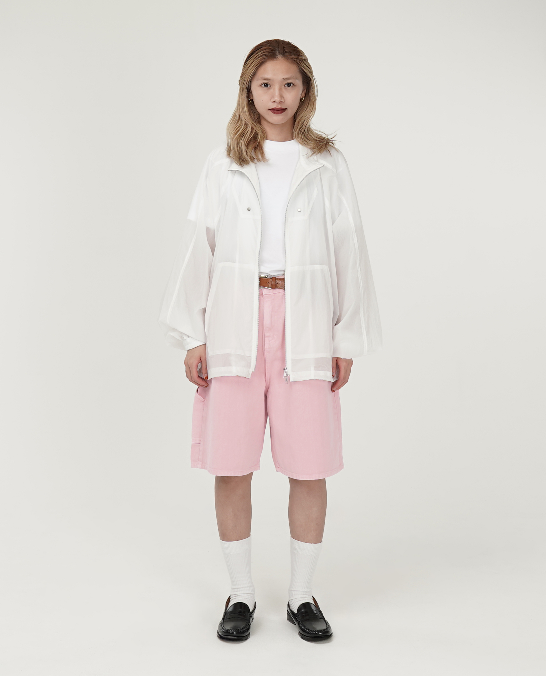 粉色膝下畫家褲