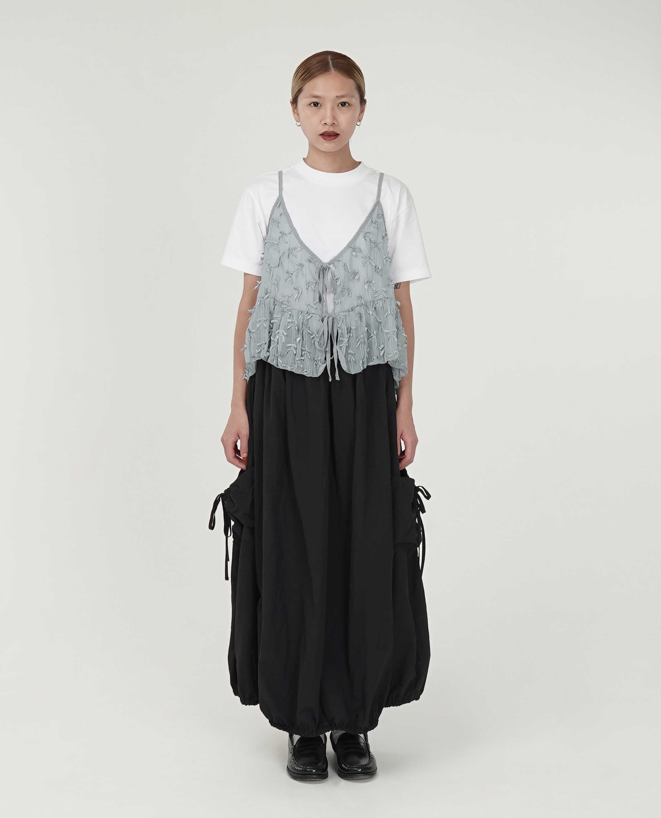 細肩蝴蝶結綁繩背心