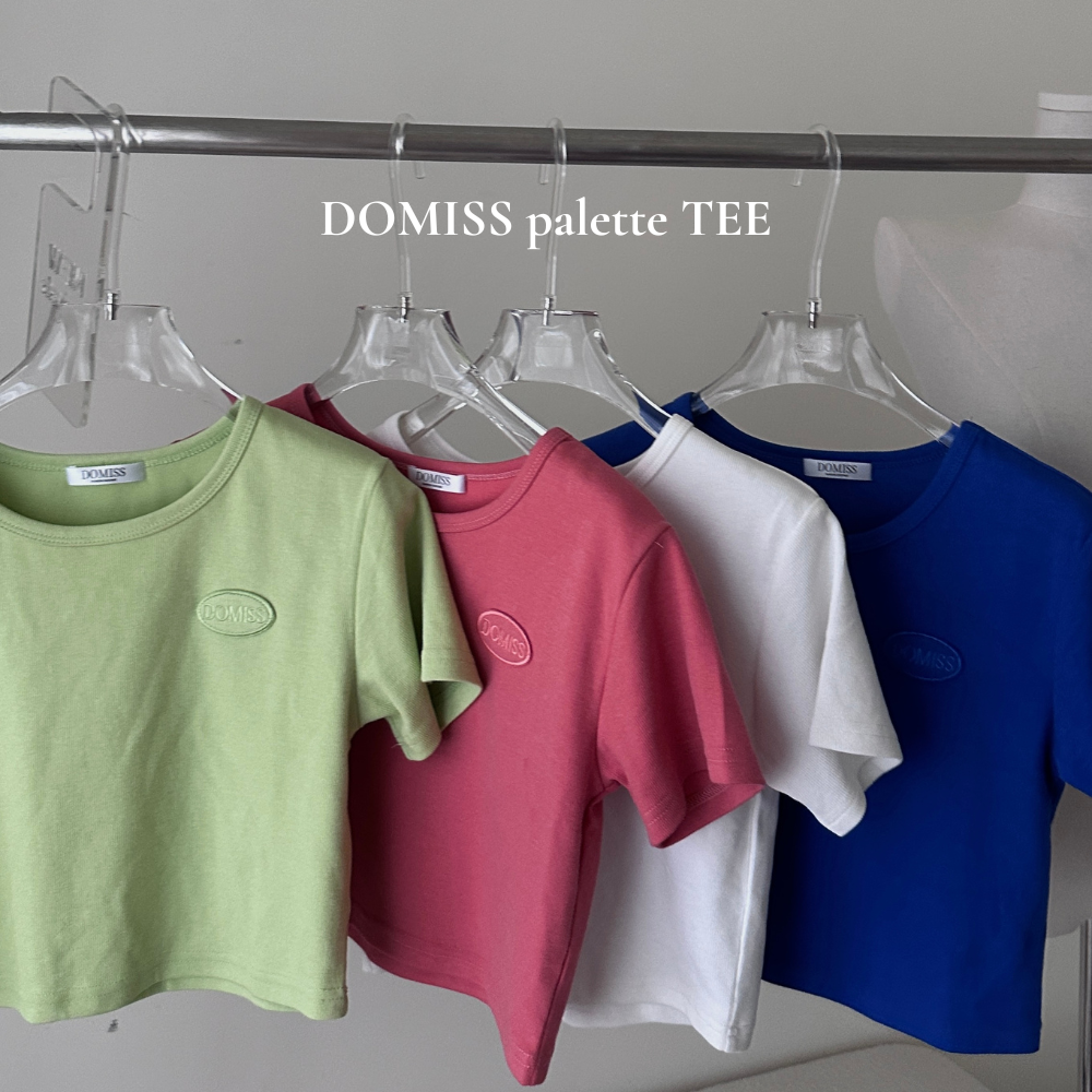 【DOMISS自訂】調色盤圓標logo短版上衣 短袖T恤 (現貨)