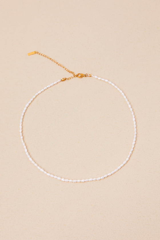 USA Pearl 美國18KT 小橢圓珍珠金項錬