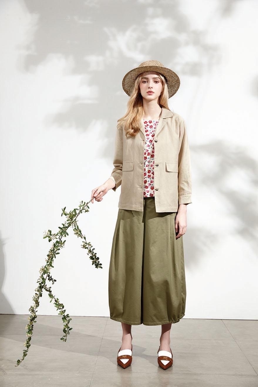 韓版OL時尚舒適天絲亞麻棉修身外套U6561