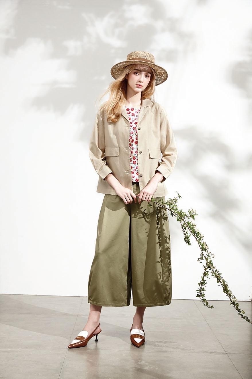 韓版OL時尚舒適天絲亞麻棉修身外套U6561