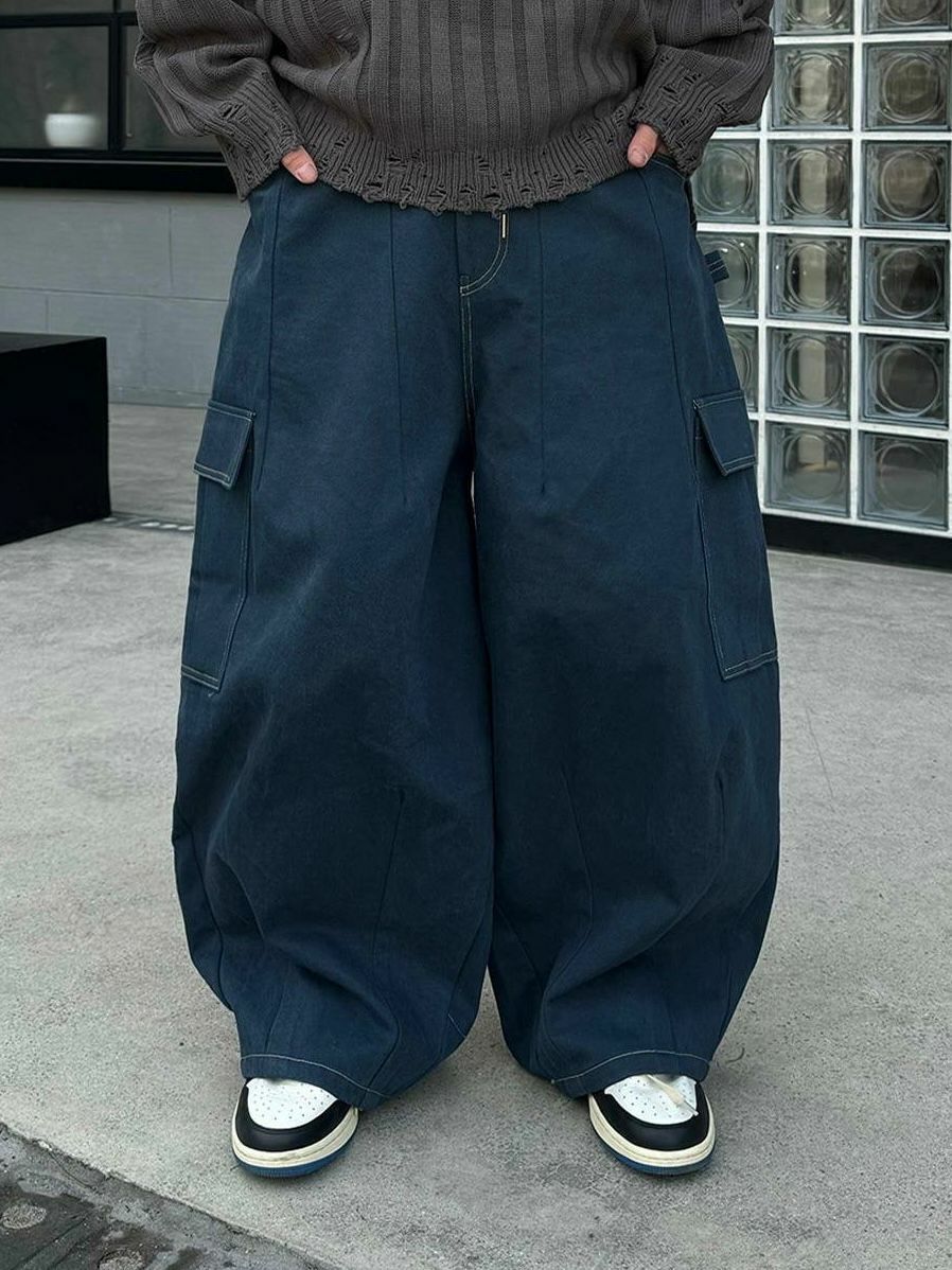 淨色工裝鬆身褲 COSTES-007P