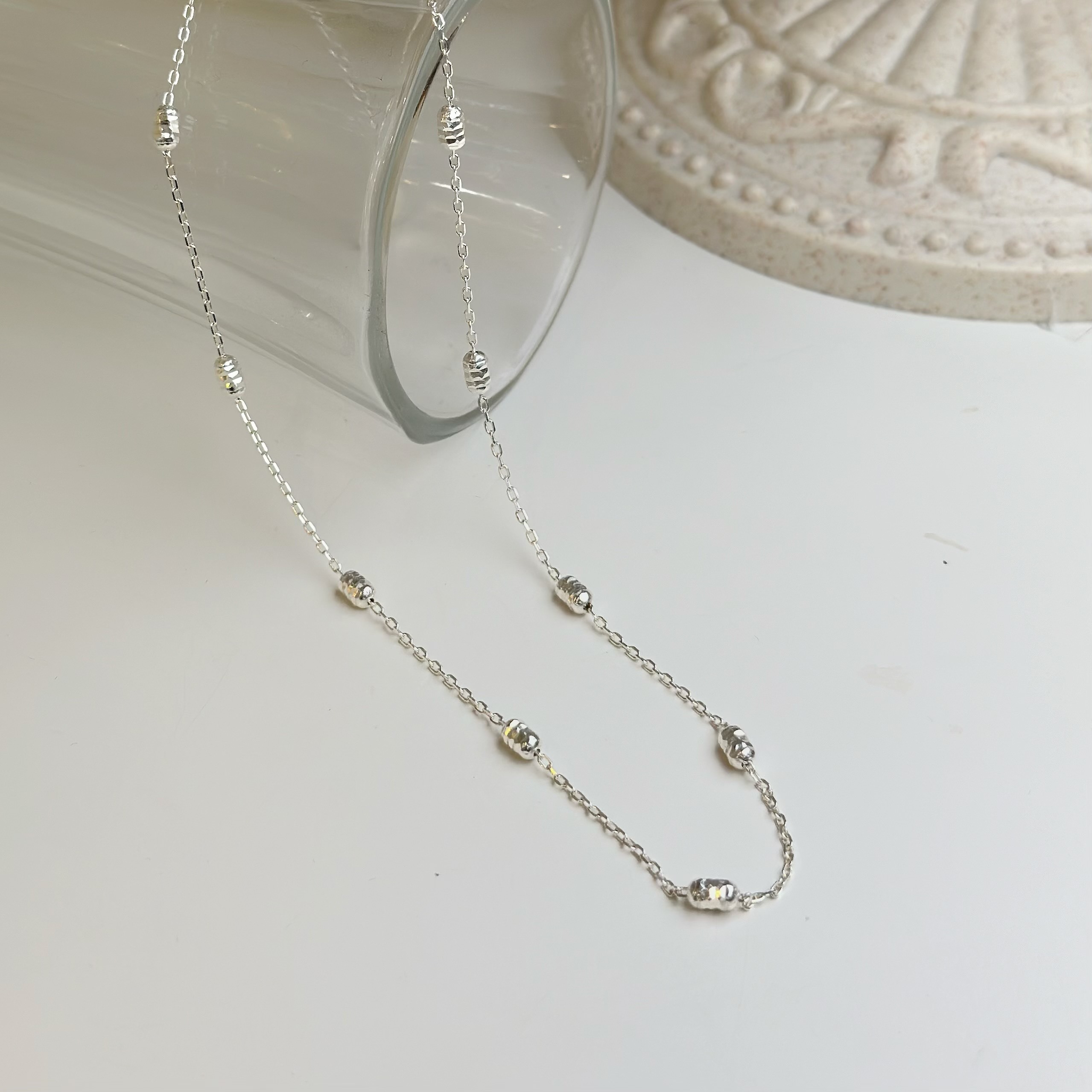 H29分布式橢圓切割純銀鎖骨鏈