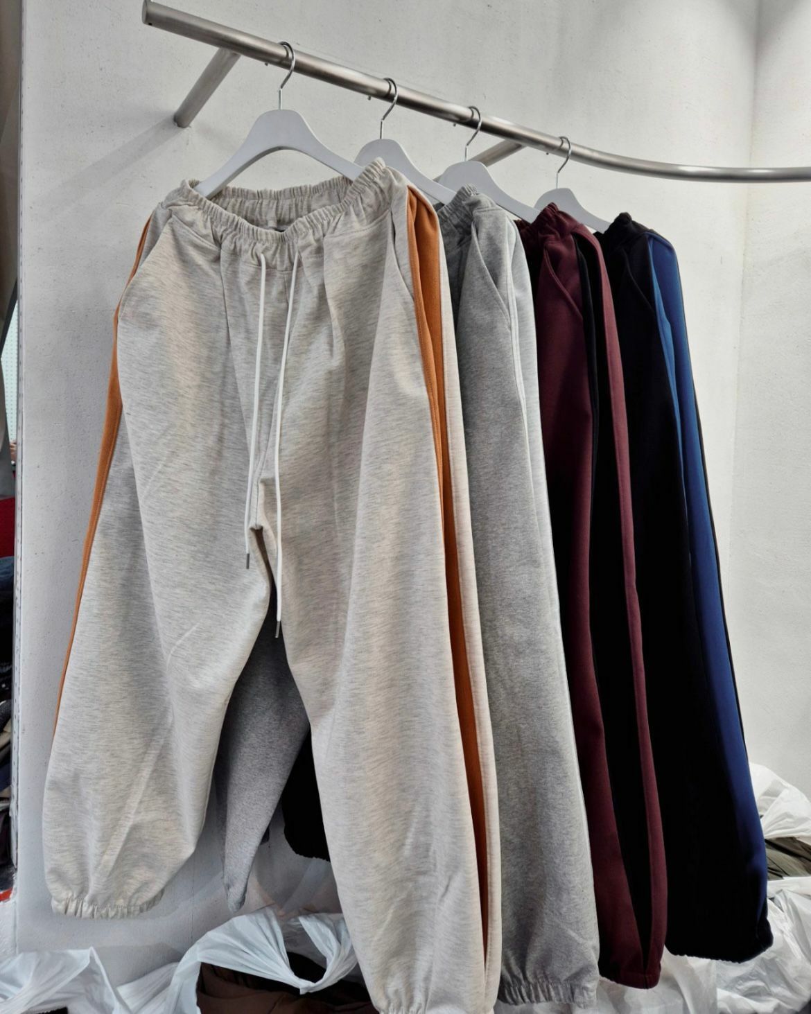 拼色束腳棉質運動褲 P2896