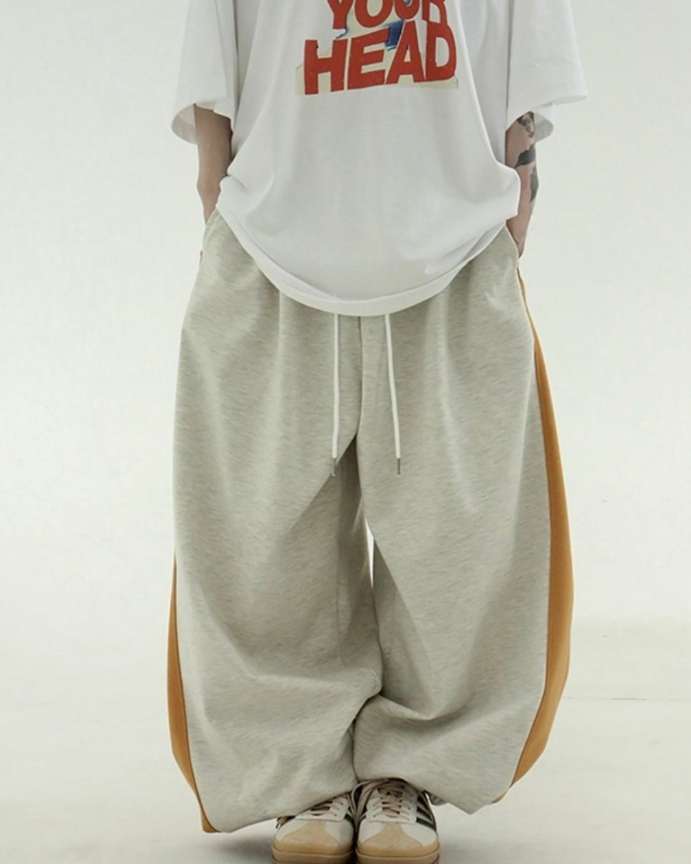 拼色束腳棉質運動褲 P2896