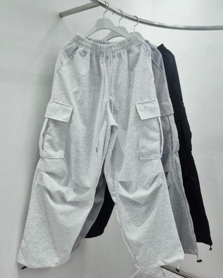 淨色棉質工裝鬆身褲 P2899