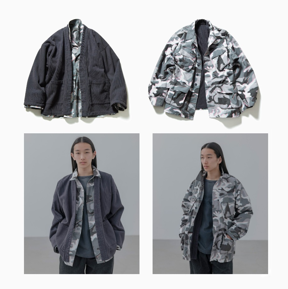 SOPH Uniform Experiment 2024 A/W MOIRE CAMOUFLAGE REVERSIBLE HAORI - PRE ORDER ITEM (預訂中)