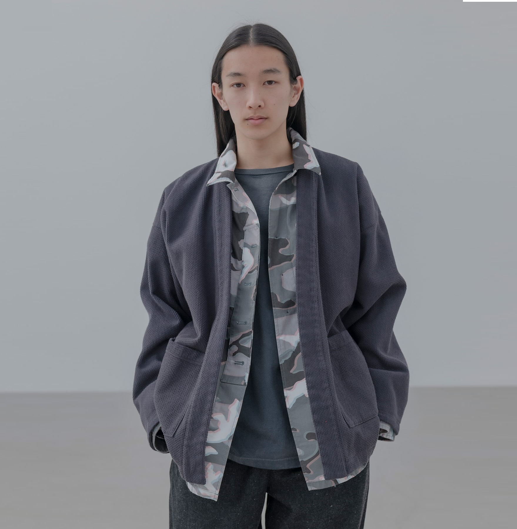 SOPH Uniform Experiment 2024 A/W MOIRE CAMOUFLAGE REVERSIBLE HAORI - PRE ORDER ITEM (預訂中)