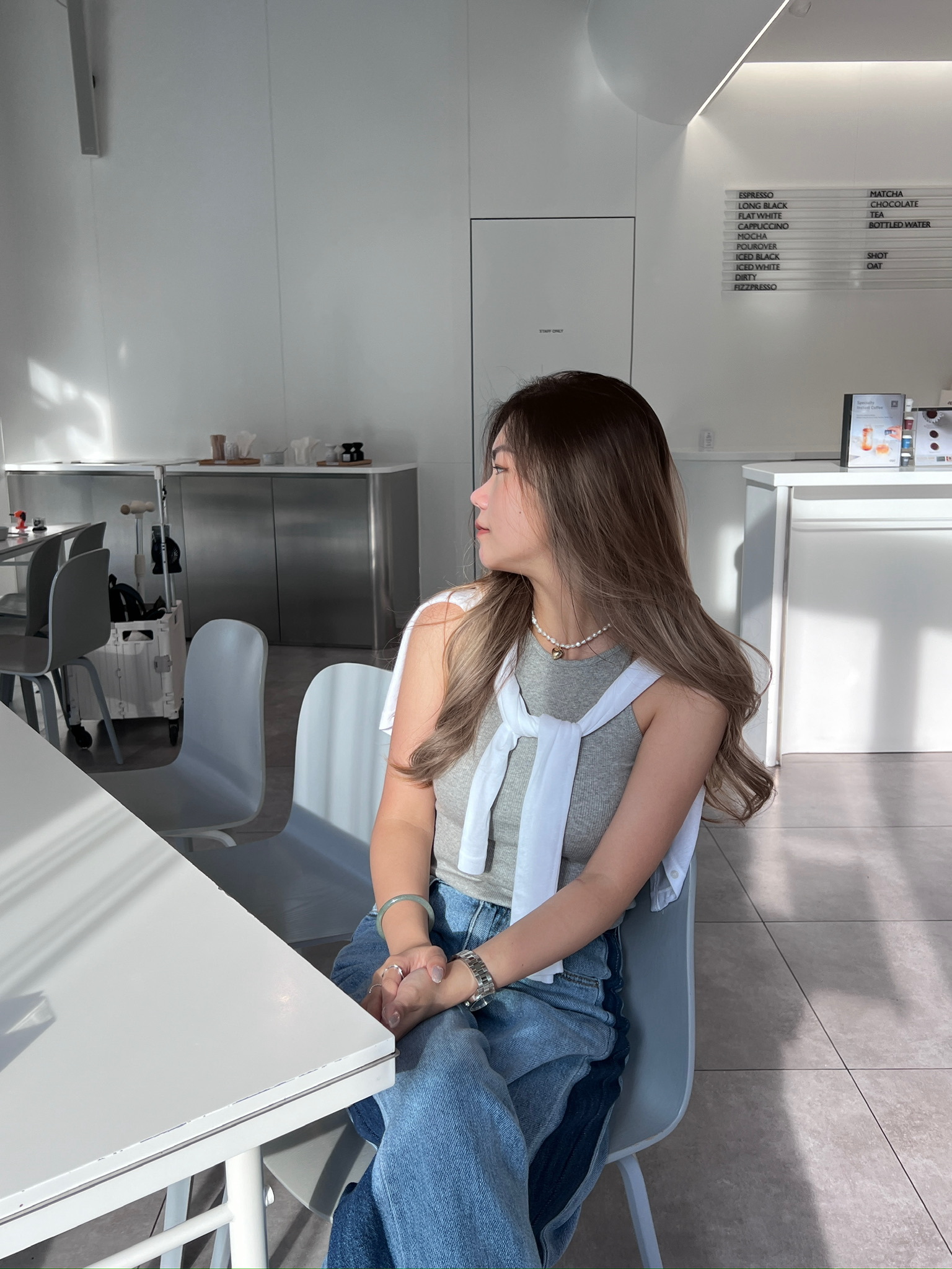 大熱! 顯瘦撞色Top with Outer (set)