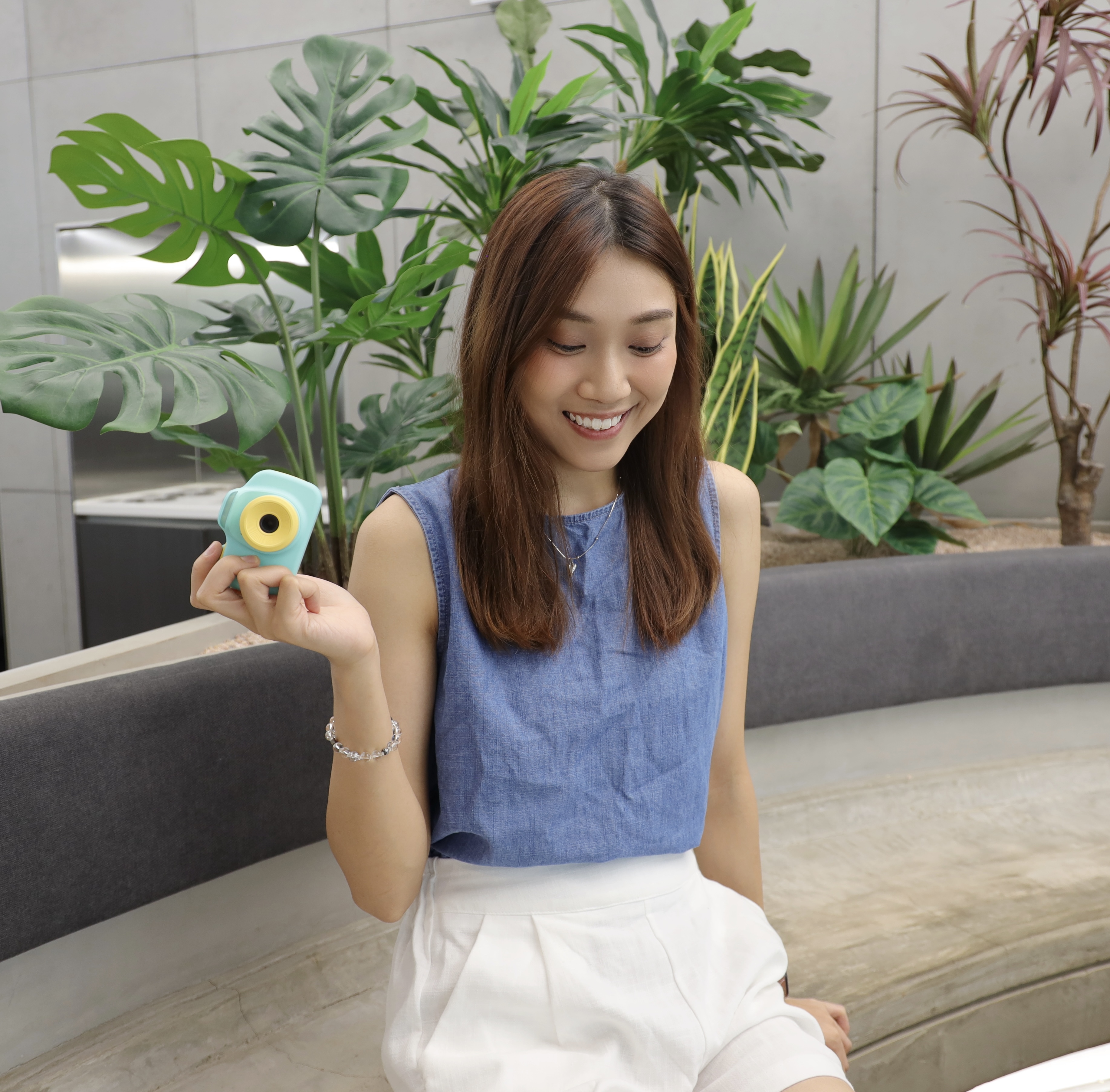 ||OPS209|| 圓領背心連闊腳牛仔短褲