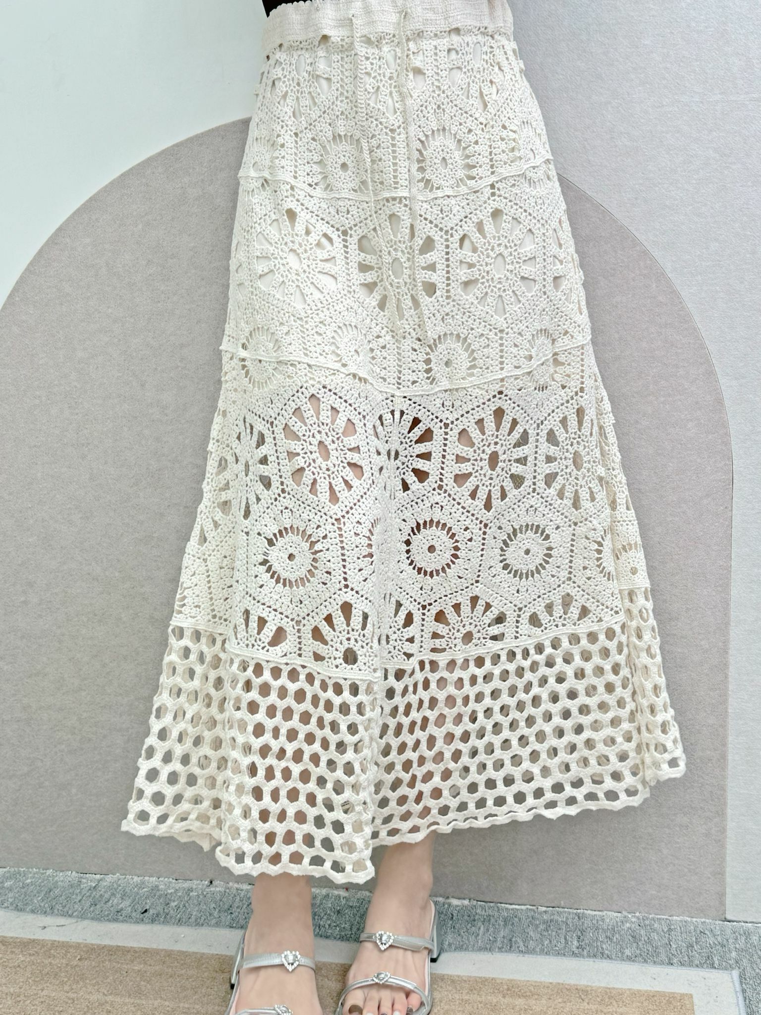 SK#6250🤍蓮藕麻繩裙