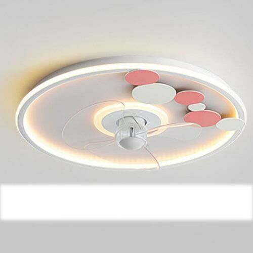 新款現代吸頂電風扇吊燈（環圈白色-55CM-無極調光-變頻遙控-小米小愛版）