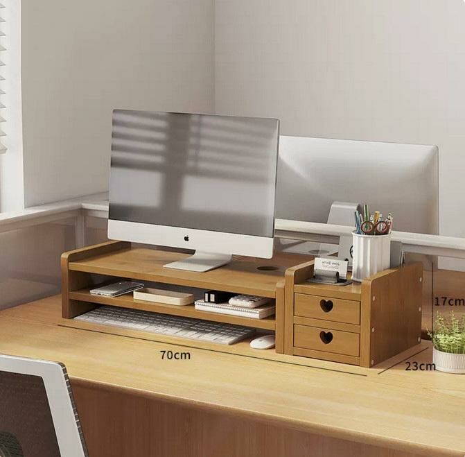 New computer elevated shelf (combination with drawers, simple love 2 drawers)