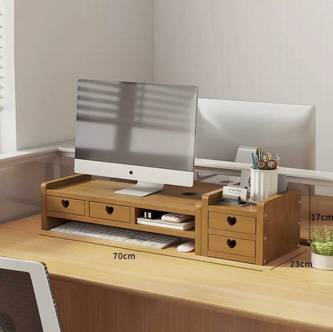 New computer elevated shelf (combination with drawers, simple love 4 drawers)