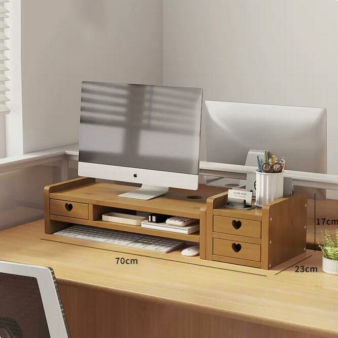 New computer elevated shelf (combination with drawers, simple love 3 drawers)