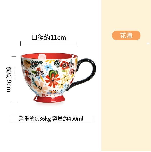 熱推陶瓷創意水杯(花海（SL-058）)(401-500ml)